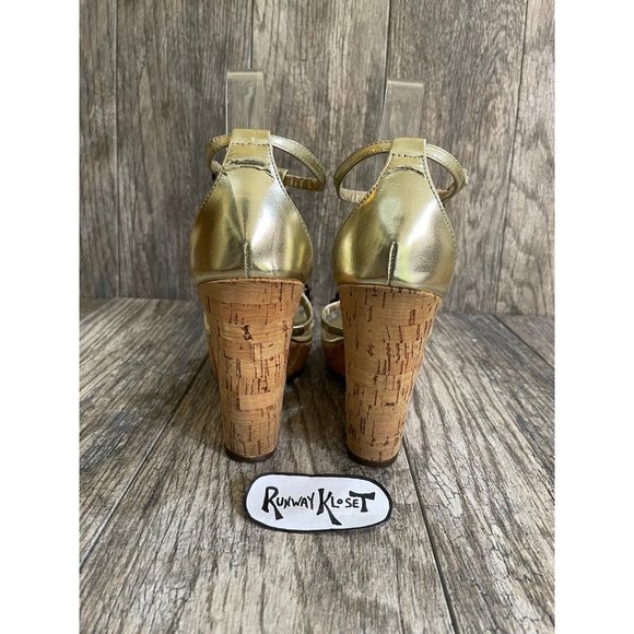 STEVE MADDEN Womens Cork Platform Wedge Sandals size 8.5 - Picture 3 of 12